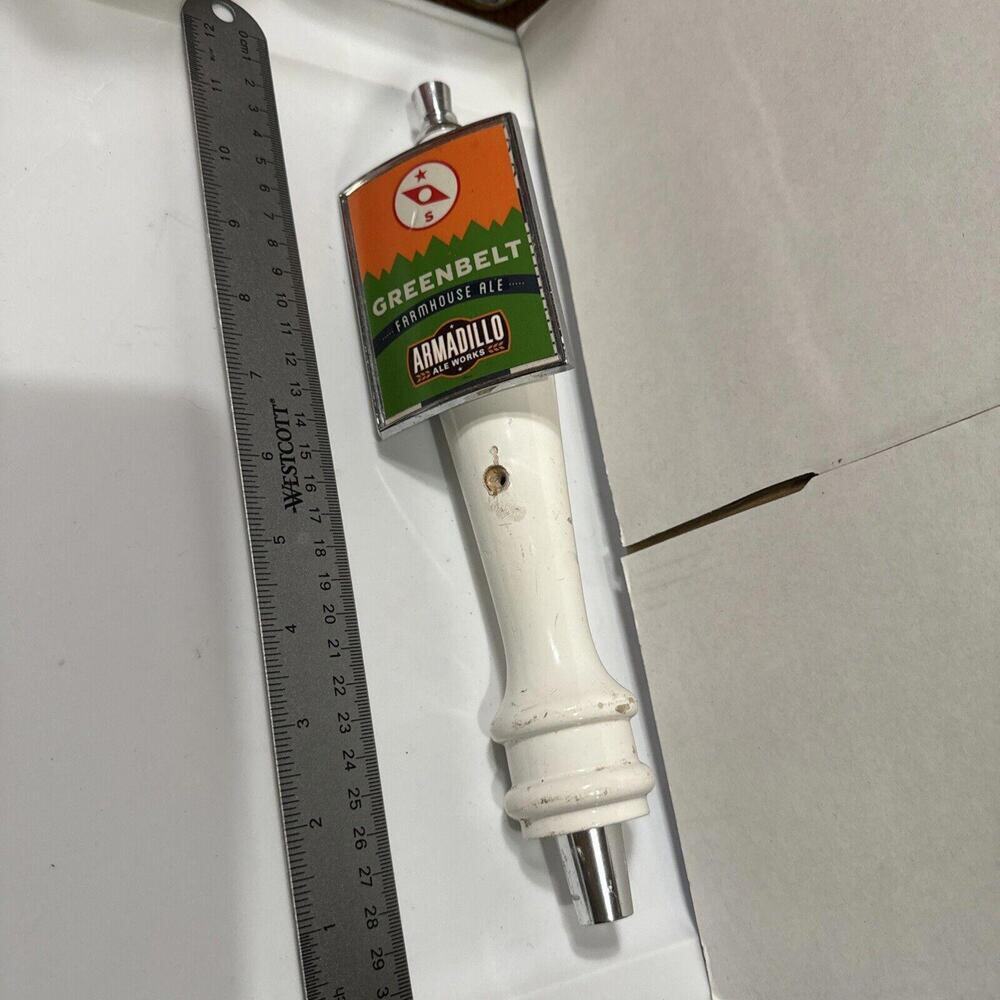 Armadillo Ale Works Beer Tap Handle Greenbelt Farmhouse Ale Texas